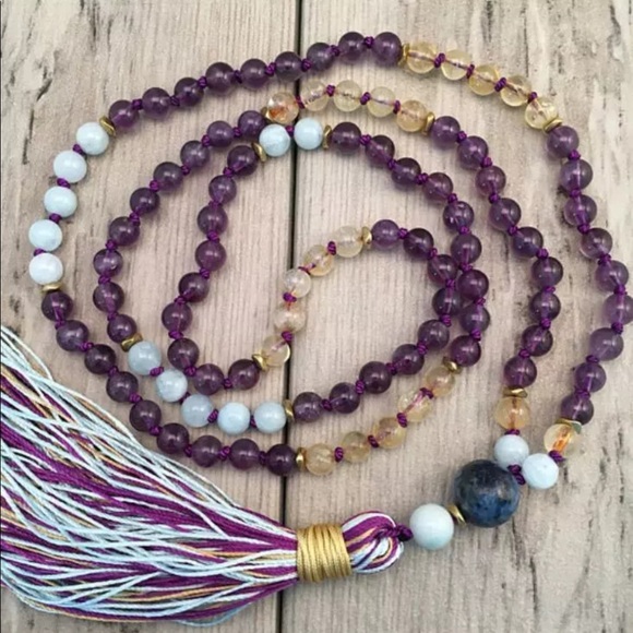 HAPPINESS and RADIANCE Gemstone meditation mala - Picture 2 of 5